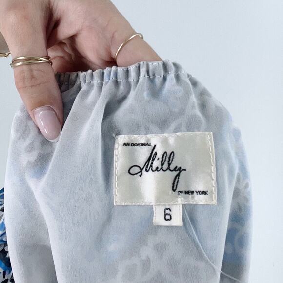 Vintage An Original Milly of New York Printed Silk Blouse Size 6 - Picture 3 of 3